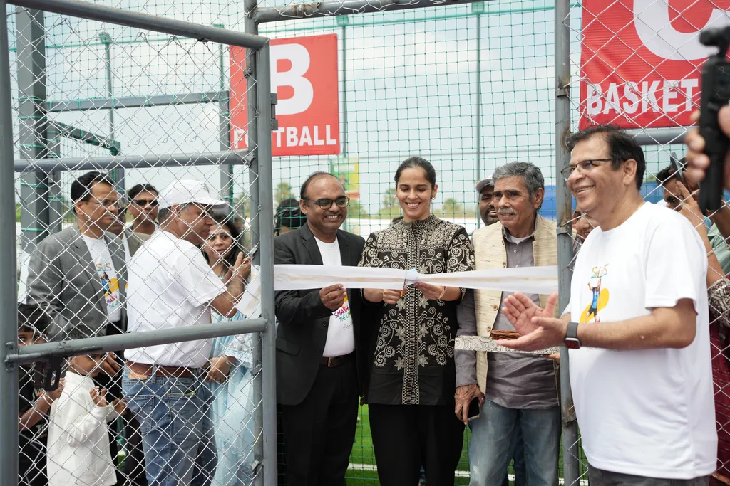 Celebrating the ribbon-cutting of the Pickleball playground